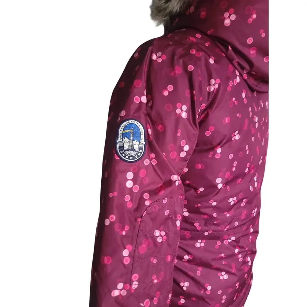 Lands end girls 10-12 Kids Expedition Down Waterproof Winter Parka Color pink